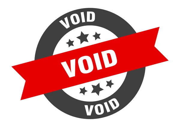 Void sign. void black-red round ribbon sticker — ストックベクタ