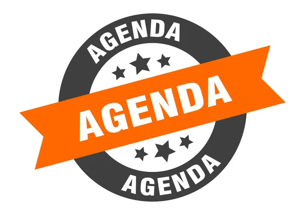 Segno dell'agenda. agenda arancione-nero adesivo nastro rotondo — Vettoriale Stock