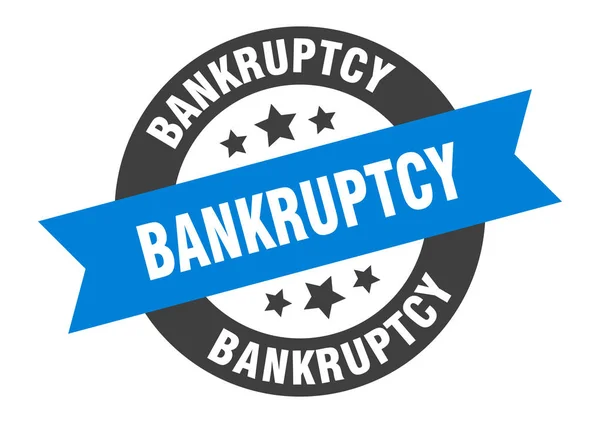 Bankruptcy sign. bankruptcy blue-black round ribbon sticker — Stock Vector