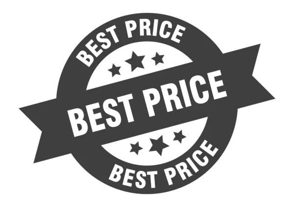 Best price sign. best price black round ribbon sticker — Stock Vector