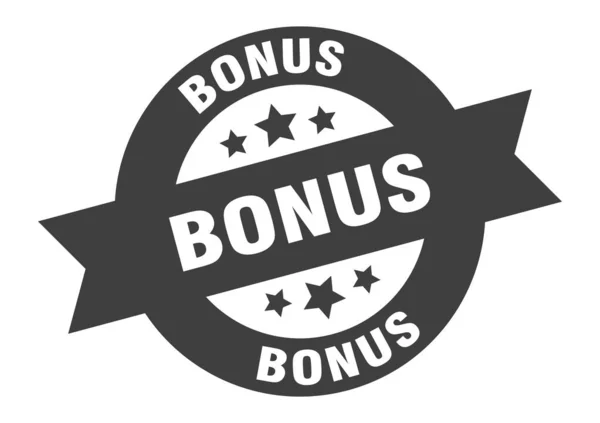 Бонус знак. бонус чорна кругла стрічка наклейка — стоковий вектор