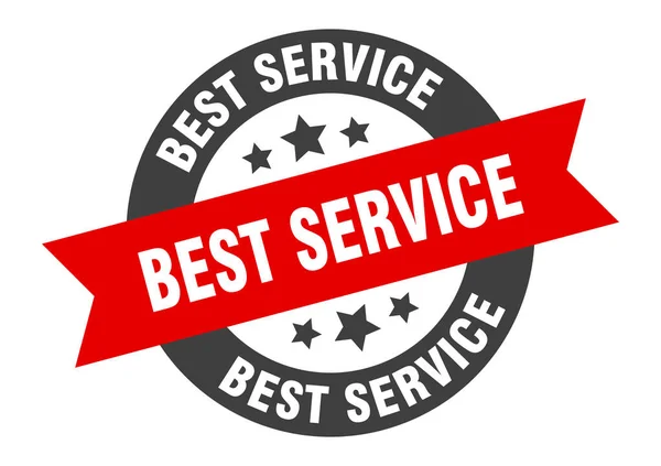 Best service sign. best service black-red round ribbon sticker — Stock Vector