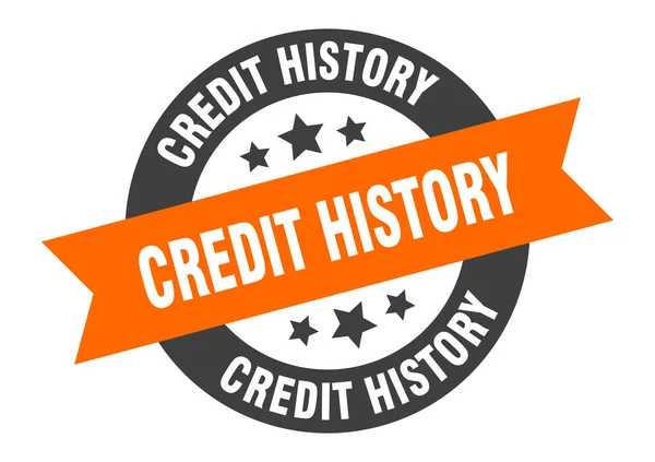 Signo de historial de crédito. historial de crédito naranja-negro cinta redonda pegatina — Archivo Imágenes Vectoriales
