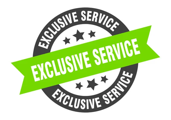 Signe de service exclusif. autocollant ruban rond noir-vert service exclusif — Image vectorielle