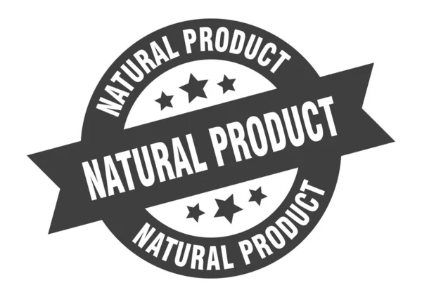 Natural product sign. natural product black round ribbon sticker — Stock Vector