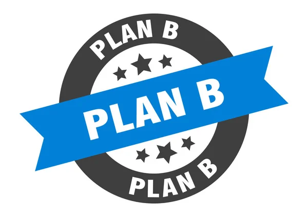 Plan b sign. plan b blue-black round ribbon sticker — Stock Vector