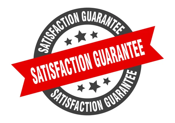 Satisfaction guarantee sign. satisfaction guarantee black-red round ribbon sticker — Stock Vector