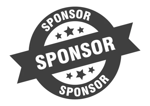 Signe du sponsor. sponsor ruban rond noir autocollant — Image vectorielle