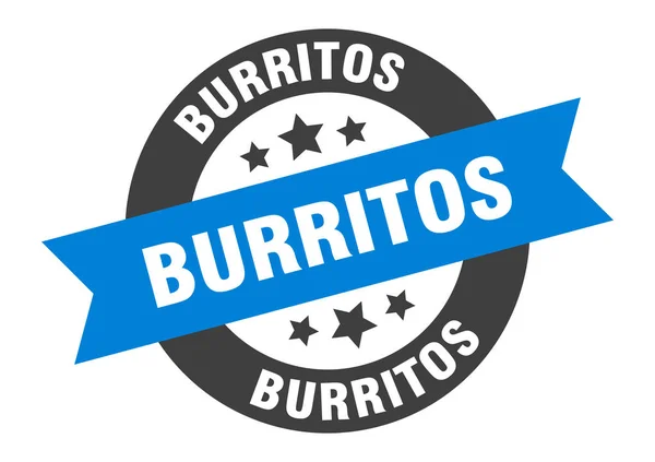 Signo de burritos. pegatina de cinta redonda burritos azul-negro — Archivo Imágenes Vectoriales