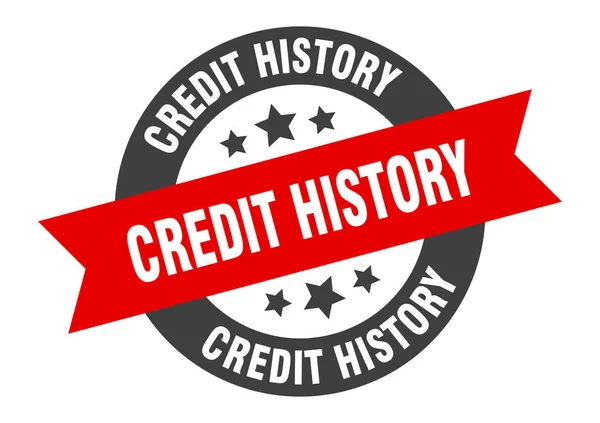 Credit history sign. credit history black-red round ribbon sticker — Stockvector