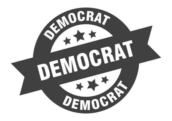 Democrat sign. democrat black round ribbon sticker — Stockový vektor