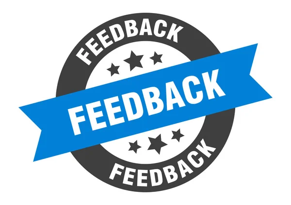 Segnale di feedback. feedback blu-nero adesivo nastro rotondo — Vettoriale Stock