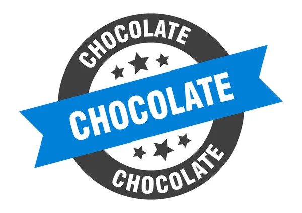Un panneau chocolat. autocollant ruban rond chocolat bleu-noir — Image vectorielle