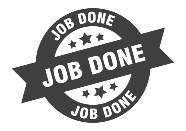 Job done sign. job done black round ribbon sticker — Stock Vector