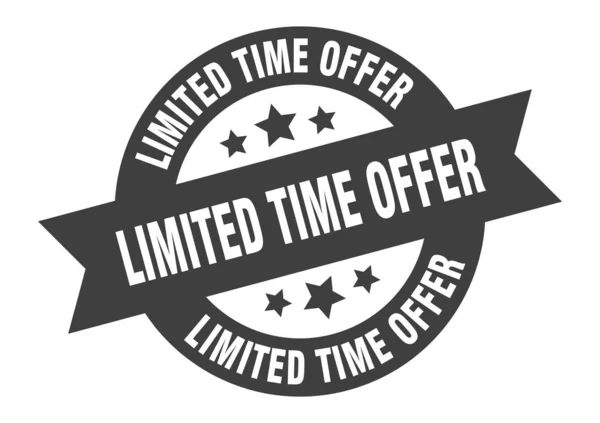 Señal de oferta de tiempo limitado. oferta por tiempo limitado negro cinta redonda pegatina — Vector de stock