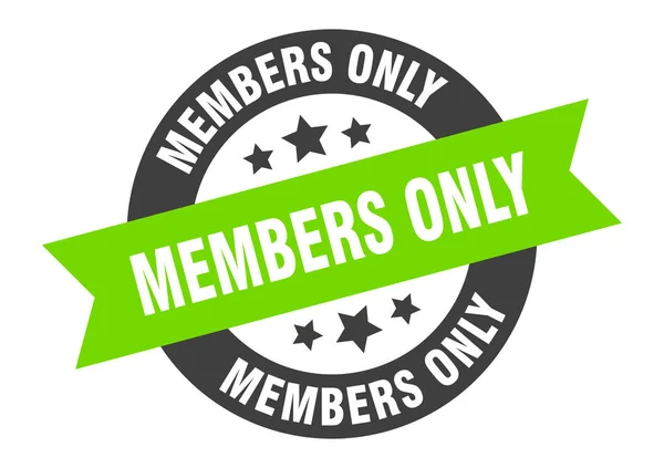 Os membros só assinam. membros apenas adesivo fita redonda preto-verde —  Vetores de Stock