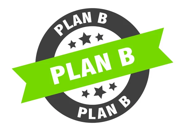 Planera b-tecken. plan b svart-grön runda band klistermärke — Stock vektor