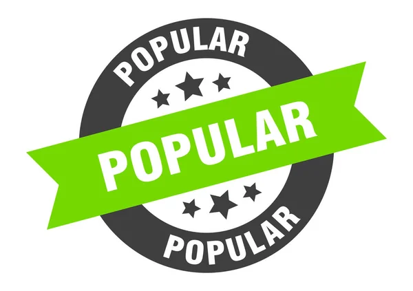 Signo popular. pegatina de cinta redonda popular negro-verde — Vector de stock