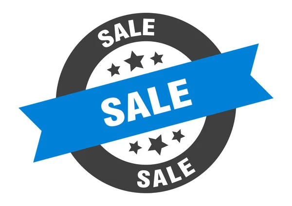 Знак продажи. сине-чёрная круглая наклейка — стоковый вектор