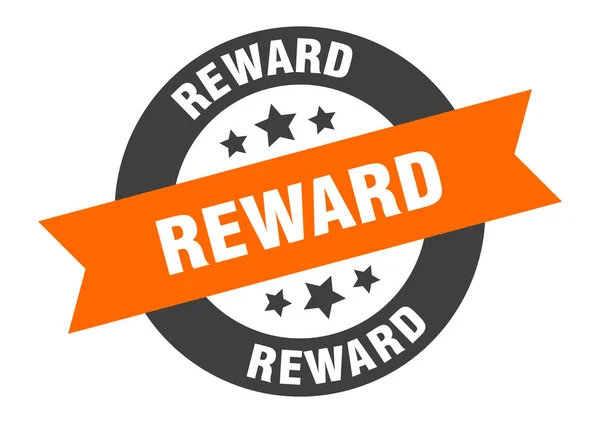 Sinal de recompensa. recompensa laranja-preto fita redonda adesivo —  Vetores de Stock