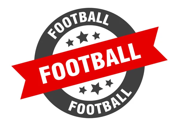 Football sign. football black-red round ribbon sticker — ストックベクタ