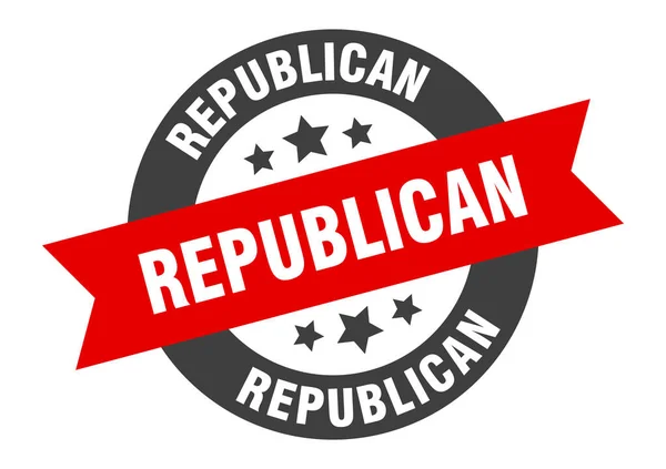 Республиканский знак. Республиканская чёрно-красная круглая наклейка — стоковый вектор