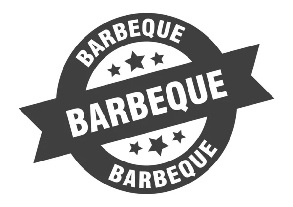 Signe du barbecue. autocollant ruban rond noir barbecue — Image vectorielle