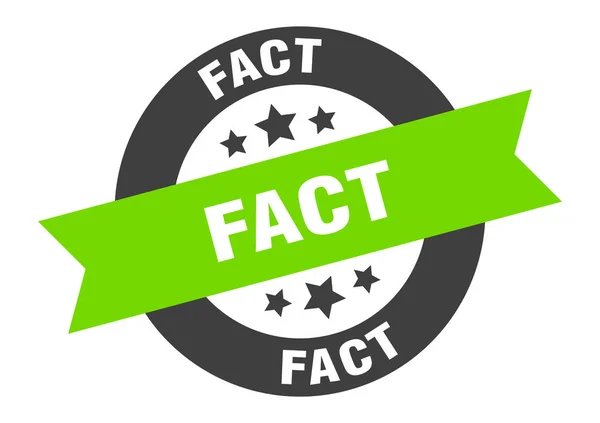 Fact sign. fact black-green round ribbon sticker — Stock Vector