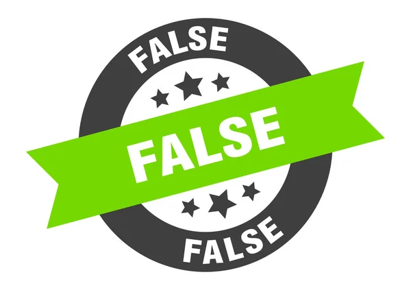 Fałszywy znak. fałszywa czarno-zielona okrągła wstążka naklejka — Wektor stockowy