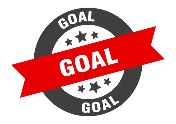 Goal sign. goal black-red round ribbon sticker — Stock Vector