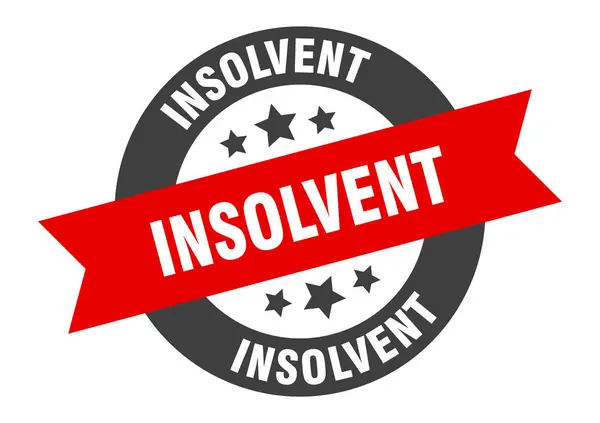 Insolvent sign. insolvent black-red round ribbon sticker — Stock Vector