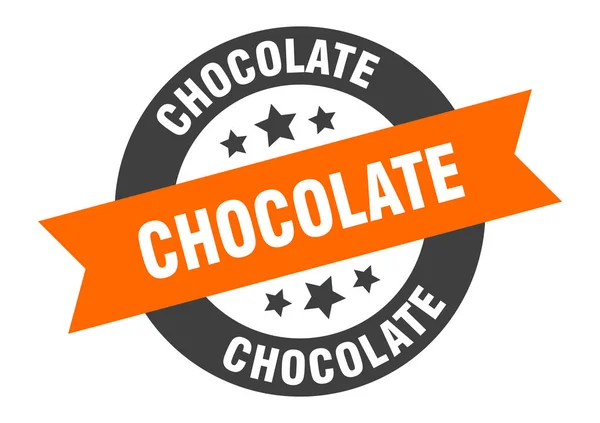Un panneau chocolat. autocollant ruban rond chocolat orange-noir — Image vectorielle