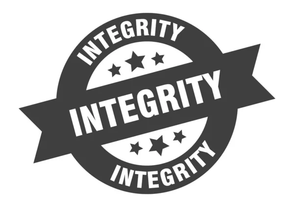 Znak integrity. celistvost černá kulatá stuha samolepka — Stockový vektor