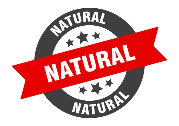 Naturzeichen. natürliche schwarz-rote runde Bandaufkleber — Stockvektor