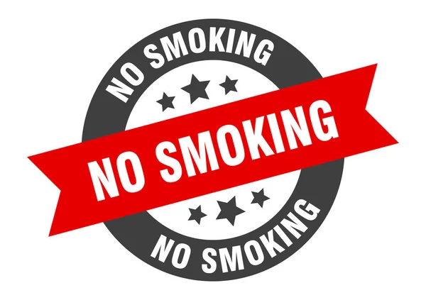 Non fumare segno. non fumare adesivo nastro rotondo nero-rosso — Vettoriale Stock