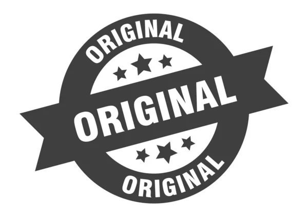 Оригинальный знак. чёрная круглая наклейка — стоковый вектор