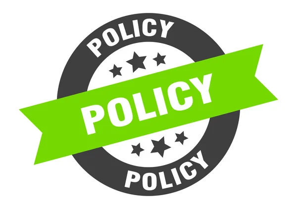 Signo de política. política negro-verde cinta redonda pegatina — Archivo Imágenes Vectoriales