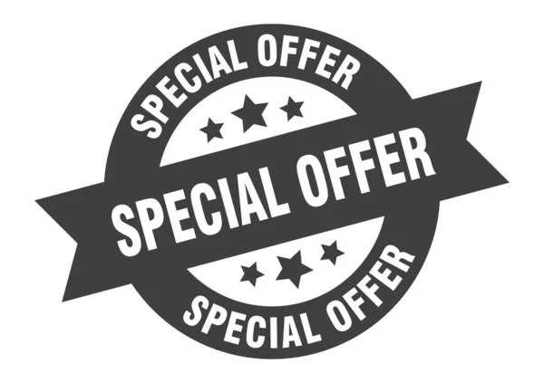 Sinal oferta especial. oferta especial adesivo fita redonda preto — Vetor de Stock
