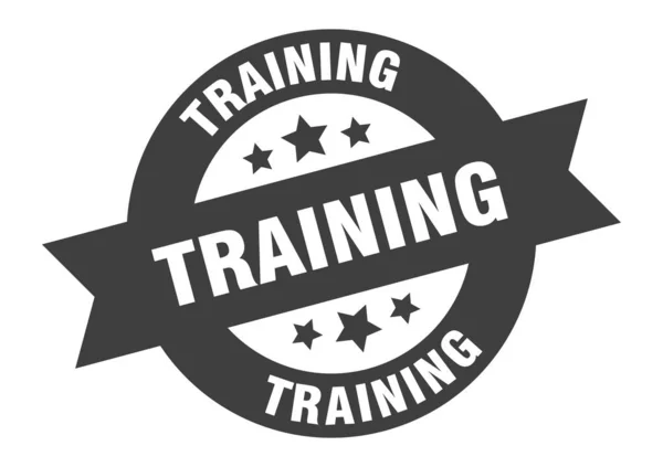 Señal de entrenamiento. entrenamiento negro cinta redonda pegatina — Archivo Imágenes Vectoriales