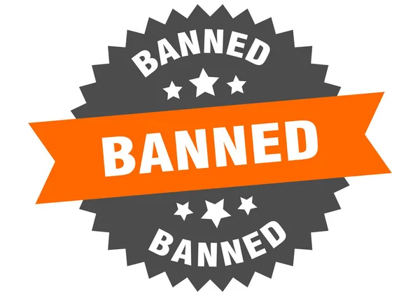 Panneau interdit. étiquette de bande circulaire orange-noir interdite — Image vectorielle