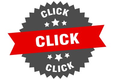 Tıklama işareti. Kırmızı-siyah bant etiketine tıklayın