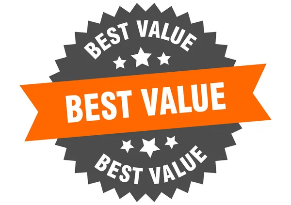 Mejor signo de valor. etiqueta de banda circular naranja-negro de mejor valor — Archivo Imágenes Vectoriales