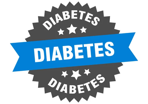 Diabetes-Zeichen. Diabetes blau-schwarzes Kreisband-Etikett — Stockvektor