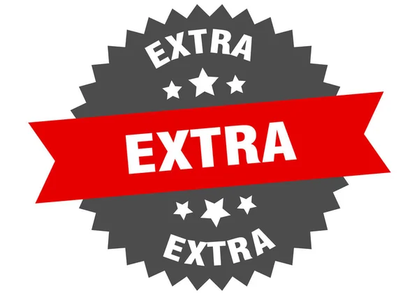 Extra sign. extra red-black circular band label — ストックベクタ