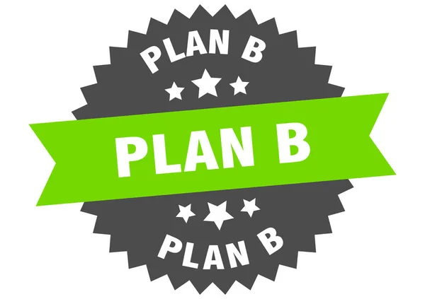 Plano B sinal. plano b etiqueta faixa circular verde-preta — Vetor de Stock
