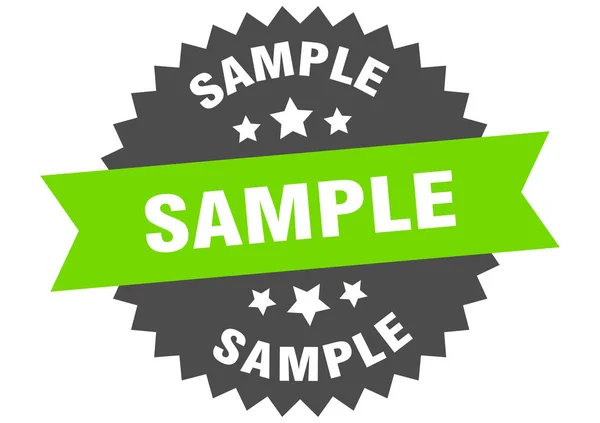 Sample sign. sample green-black circular band label — Stock Vector