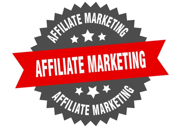 Affiliate marketing sign. affiliate marketing red-black kruhový pás label — Stockový vektor