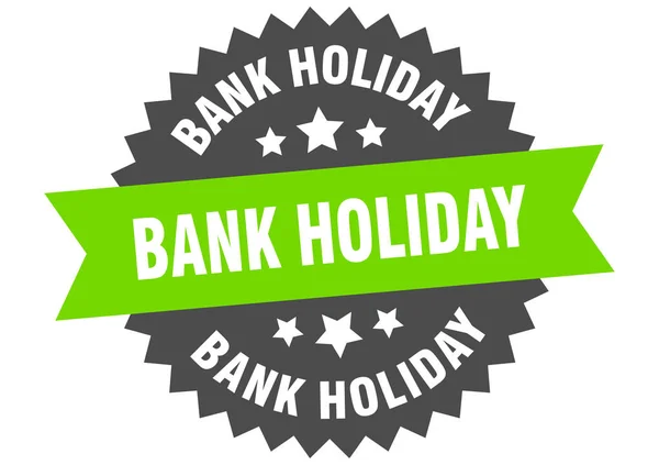 Праздничный знак. Bank holiday green-black circular band label — стоковый вектор