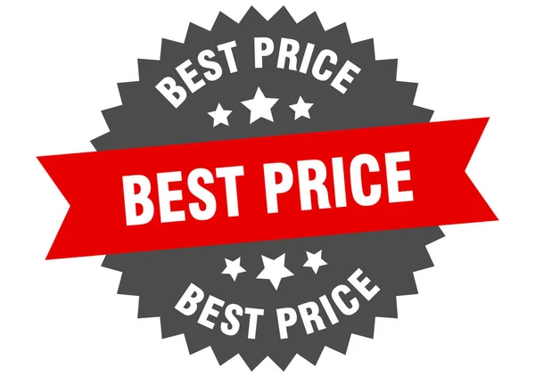 En iyi fiyat tabelası. en iyi fiyat kırmızı-siyah yuvarlak bant etiketi — Stok Vektör