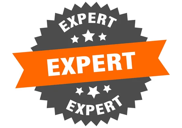 Experttecken. expert orange-svart cirkulärt band etikett — Stock vektor